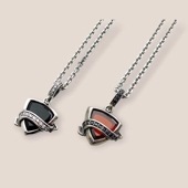 ≪FatimaDesign/ファティマデザイン≫ペアセット販売/デルタペンダントブラック&オレンジ