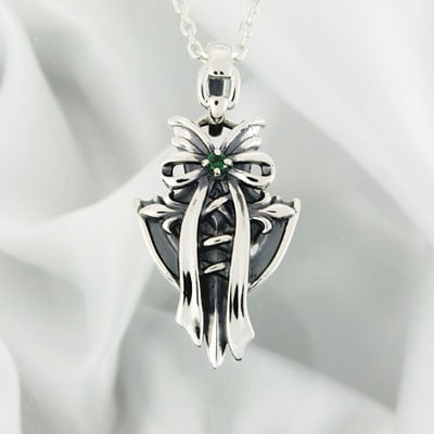 販売終了≪FatimaDesign≫『艶漢』紅牡丹ペンダント/シルバー