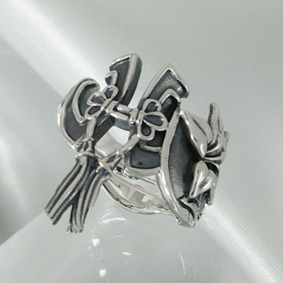 販売終了≪FatimaDesign≫『艶漢』百合白リング/シルバー