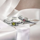 ≪DAgDART/ダグダート≫【ペア】選べる誕生石　ストーン×シルバーペアリング /刻印可能