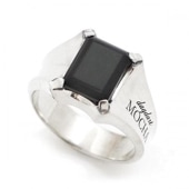 ≪DAgDART/ダグダート≫【MOCHA】オクタゴンカット ブラックオニキス×シルバーリング / 刻印可能