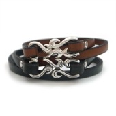 ≪DAgDART/ダグダート≫【ペア】アラベスク レザー×シルバーペアブレスレット 