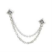 ≪DAgDART/ダグダート≫【Glass】キュービックジルコニア×シルバーチェーンラペルピン