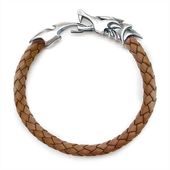 ≪DAgDART/ダグダート≫【Ouroboros】ウロボロス 編革レザーブレスレット(ナチュラル)×シルバー