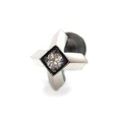 ≪DAgDART/ダグダート≫【Glass】クロス キュービックジルコニア シルバーピアス