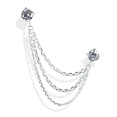 ≪DAgDART/ダグダート≫【Glass】キュービックジルコニア×シルバーラペルピン/DK-035CZ