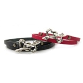 販売終了≪PennyBlack/ペニーブラック≫リボンハート レザー×シルバーペアブレスレット