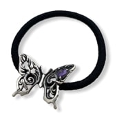 ≪Ageha≫ハートの石のアゲハのヘアゴム 　