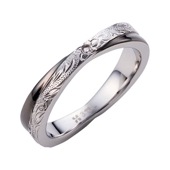 ≪white clover/ホワイトクローバー≫メンズ ハワイアンリング サージカルステンレス Xクロス ブラック