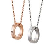 ≪white clover/ホワイトクローバー≫ペアネックレス ステンレス クロス