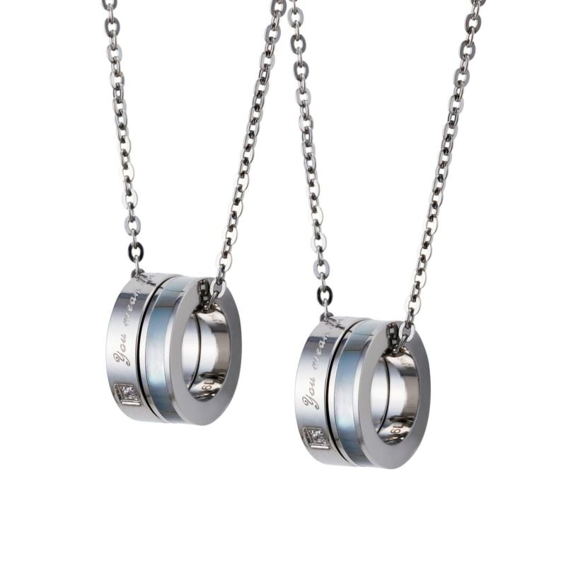 ≪white clover/ホワイトクローバー≫ペアネックレス ステンレス