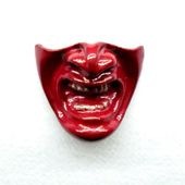 ≪Lacquersmith LYNX≫ピンブローチ「阿」menpo pin (朱漆塗り)