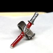 ≪Lacquersmith LYNX≫リング「帯刀」katana ring (朱漆塗り)