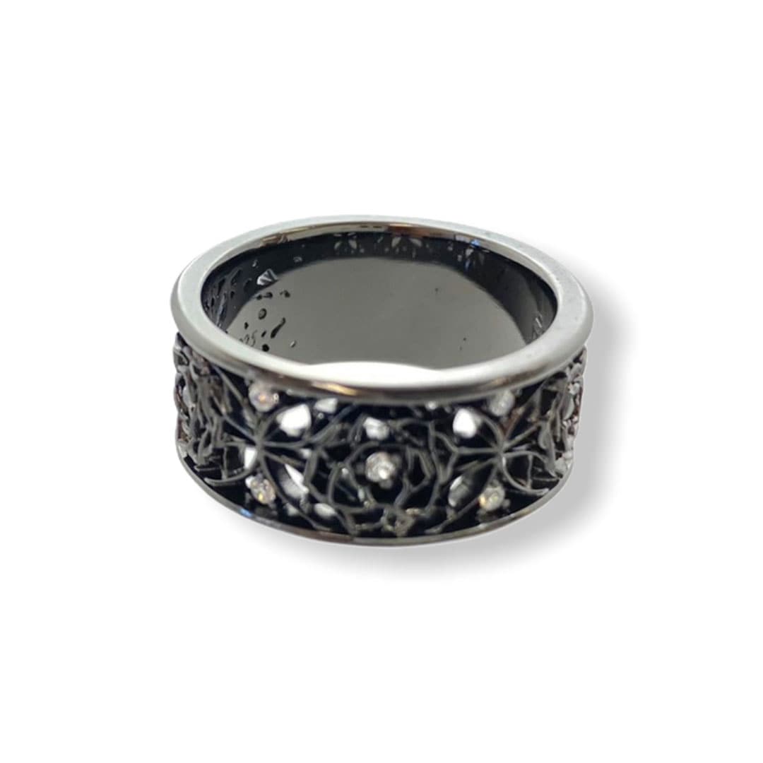 ≪DEAL TEARS/ディールティアーズ≫ワイドグリッドローズリングBK