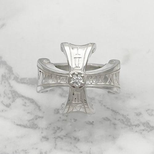 ≪Mad Graffiti/マッドグラフィティ≫アブソリュート クロス”M”リング ホワイト