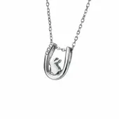 ≪SERASTINY -petit- / セラスティニー ペティ≫-うさぎ-/ホースシュー　天然ダイヤモンドネックレス　シルバーカラー　SUS316L