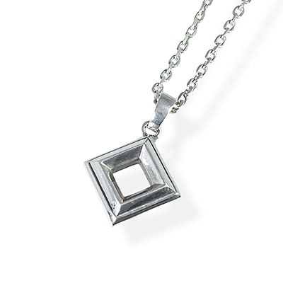≪DAgDART/ダグダート≫【Glass】スクエア シルバーペアペンダント 