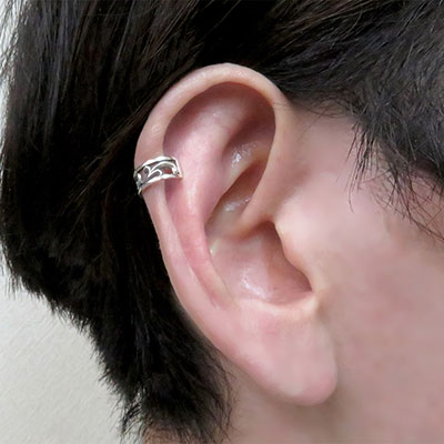 ≪AQUA SILVER/アクアシルバー≫透かしアラベスク イヤーカフ 