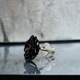 ≪DAgDART/ダグダート≫薔薇/バラ モチーフ ブラックコーティング シルバー ピアス(ルビー合成) /DP-097RBG