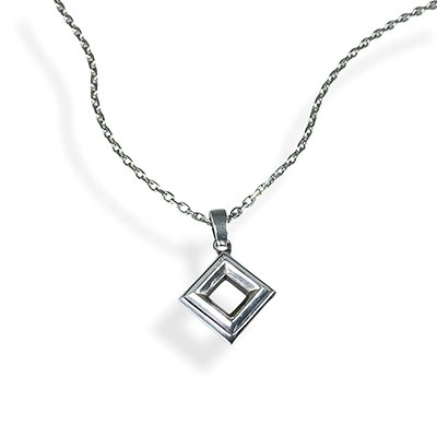 ≪DAgDART/ダグダート≫【Glass】スクエア シルバーペンダント /DT-456