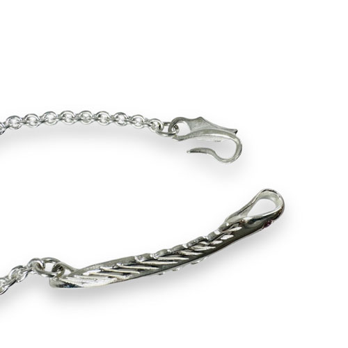 ≪DAgDART/ダグダート≫【ペア】選べる誕生石　フェザー シルバーペアブレスレット 