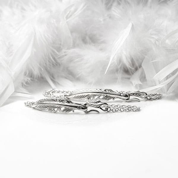 ≪DAgDART/ダグダート≫【ペア】選べる誕生石　フェザー シルバーペアブレスレット 