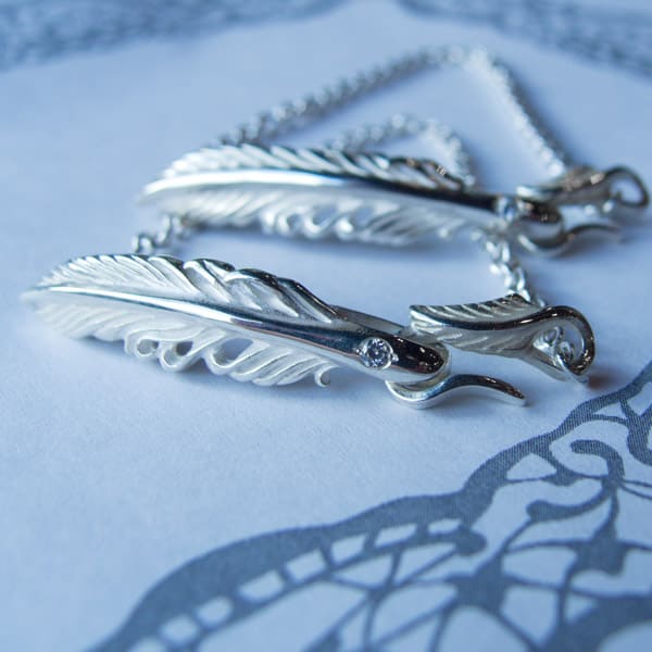 ≪DAgDART/ダグダート≫【ペア】選べる誕生石　フェザー シルバーペアブレスレット 