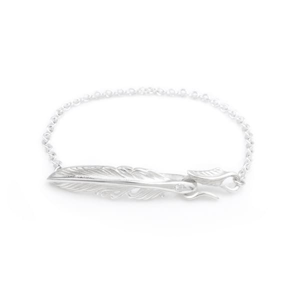 ≪DAgDART/ダグダート≫【ペア】選べる誕生石　フェザー シルバーペアブレスレット 