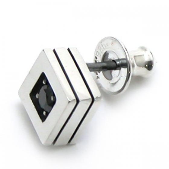 ≪DAgDART/ダグダート≫【Glass】ブラックキュービックジルコニア×シルバーピアス  /DP-036BCZ