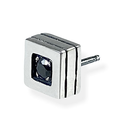 ≪DAgDART/ダグダート≫【Glass】ブラックキュービックジルコニア×シルバーピアス  /DP-036BCZ