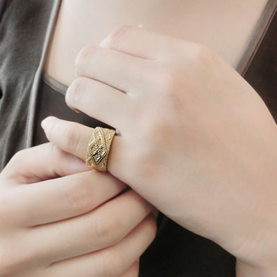 ≪Crescent Luna/クレセントルナ≫ TEXTIL RING   /テキスタイルリング GOLD