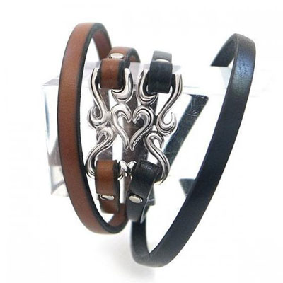 ≪DAgDART/ダグダート≫【ペア】アラベスク レザー×シルバーペアブレスレット 