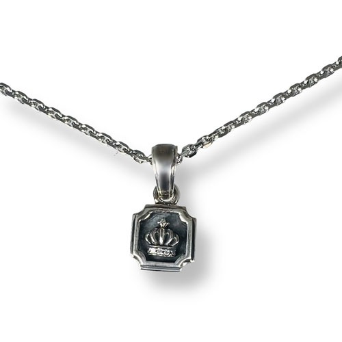 ≪FatimaDesign/ファティマデザイン≫ミニプレート・クラウン　ペンダント/チェーン付き