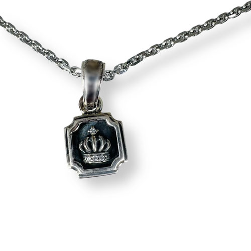 ≪FatimaDesign/ファティマデザイン≫ミニプレート・クラウン　ペンダント/チェーン付き