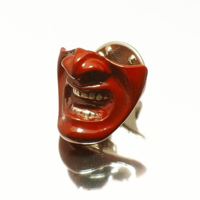 ≪Lacquersmith LYNX≫ピンブローチ「阿」menpo pin (朱漆塗り)