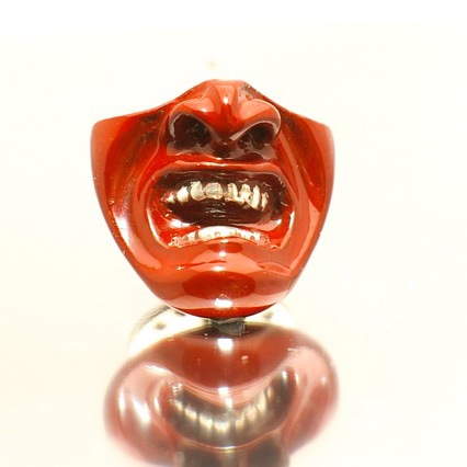 ≪Lacquersmith LYNX≫ピンブローチ「阿」menpo pin (朱漆塗り)