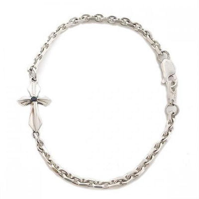 ≪DAgDART/ダグダート≫【ペア】選べる誕生石　クロスデザイン ストーン×シルバーペアブレスレット 