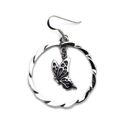 ≪Ageha≫蝶アゲハ サークルシルバーピアス（片耳1個分）