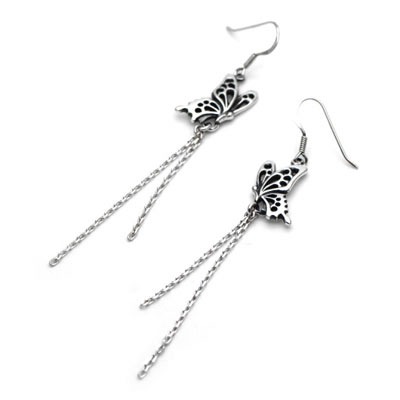 ≪Ageha≫蝶アゲハ シルバーピアス　