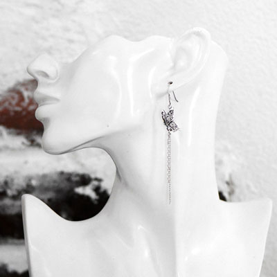 ≪Ageha≫蝶アゲハ シルバーピアス　