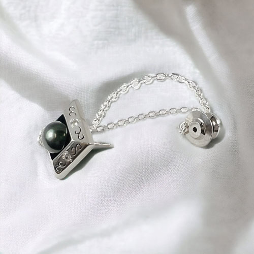 ≪DAgDART/ダグダート≫【Dice】ブラックパール×キュービックジルコニア×シルバーラペルピン 