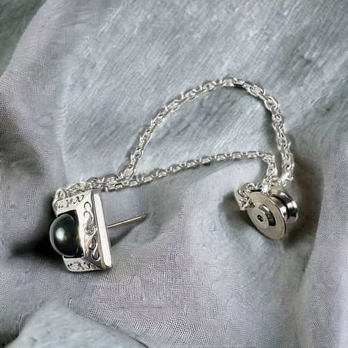 ≪DAgDART/ダグダート≫【Dice】ブラックパール×キュービックジルコニア×シルバーラペルピン 