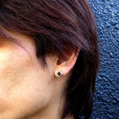 ≪DAgDART/ダグダート≫【Glass】オニキス×シルバーピアス /DP-094OX