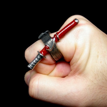 ≪Lacquersmith LYNX≫リング「帯刀」katana ring (朱漆塗り)