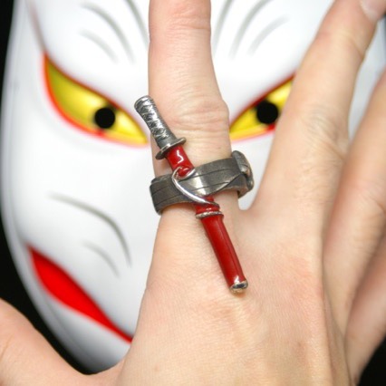 ≪Lacquersmith LYNX≫リング「帯刀」katana ring (朱漆塗り)