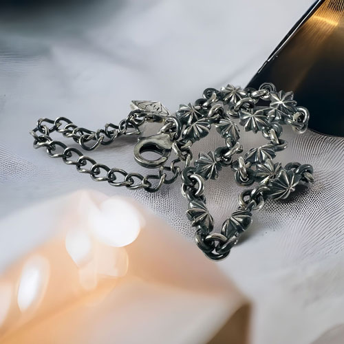 ≪FatimaDesign/ファティマデザイン≫スターダストチェーンブレス/燻し加工