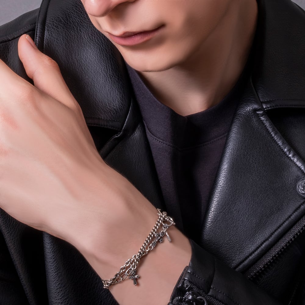 ≪Artemis Classic/アルテミスクラシック≫クロスミックスTバーダブルブレスレット