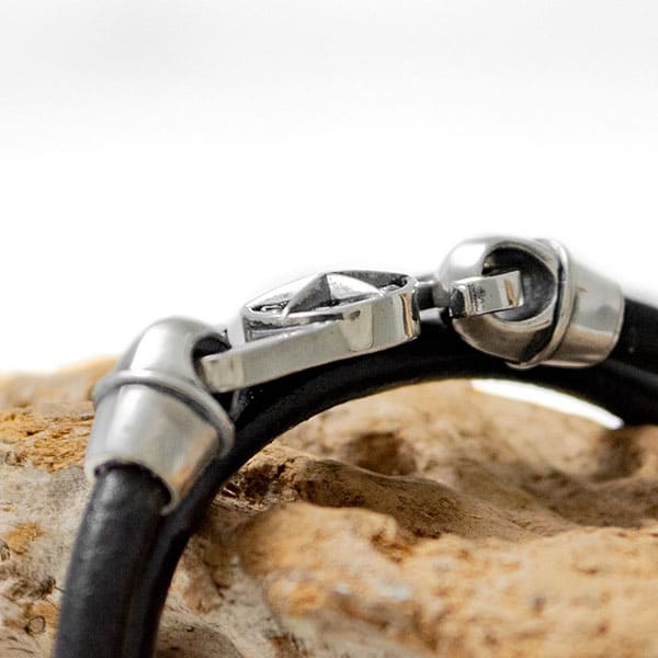 ≪DAgDART/ダグダート≫【ONE STAR】丸革レザーブレスレット×シルバー 2重巻き 