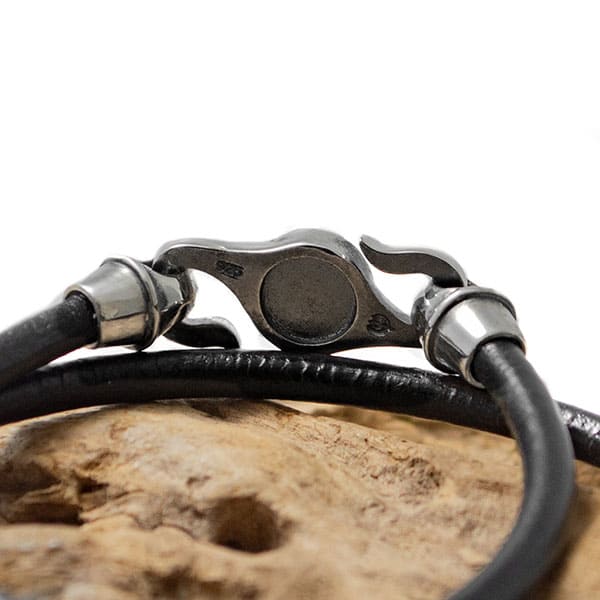 ≪DAgDART/ダグダート≫【ONE STAR】丸革レザーブレスレット×シルバー 2重巻き 