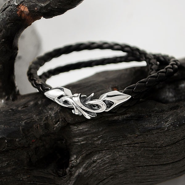 ≪DAgDART/ダグダート≫【Glass】レザー×シルバーブレスレット 